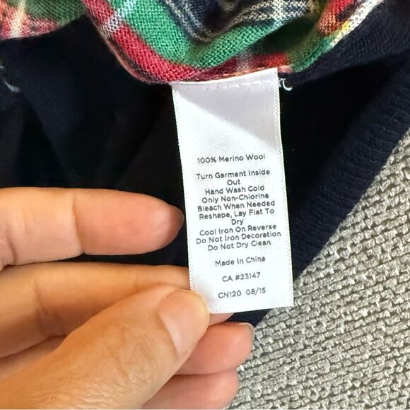 Talbots Merino Wool Tartan Plaid Rhinestone Embellished Scottish Terrier Dog XL - Picture 9 of 10